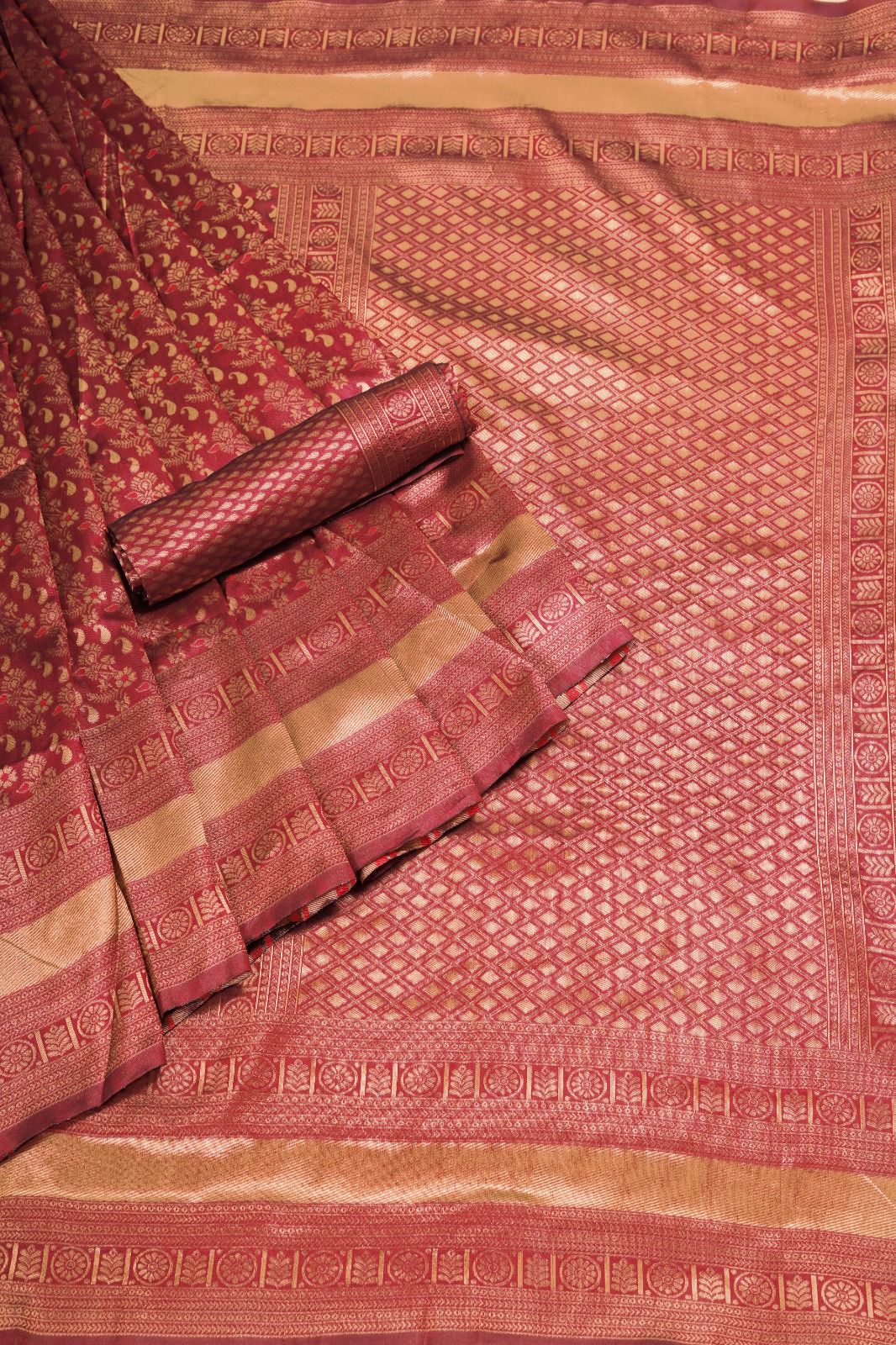 Banarasi Soft Silk Saree with Copper Zari – Sustainable Elegance in Every Drape
