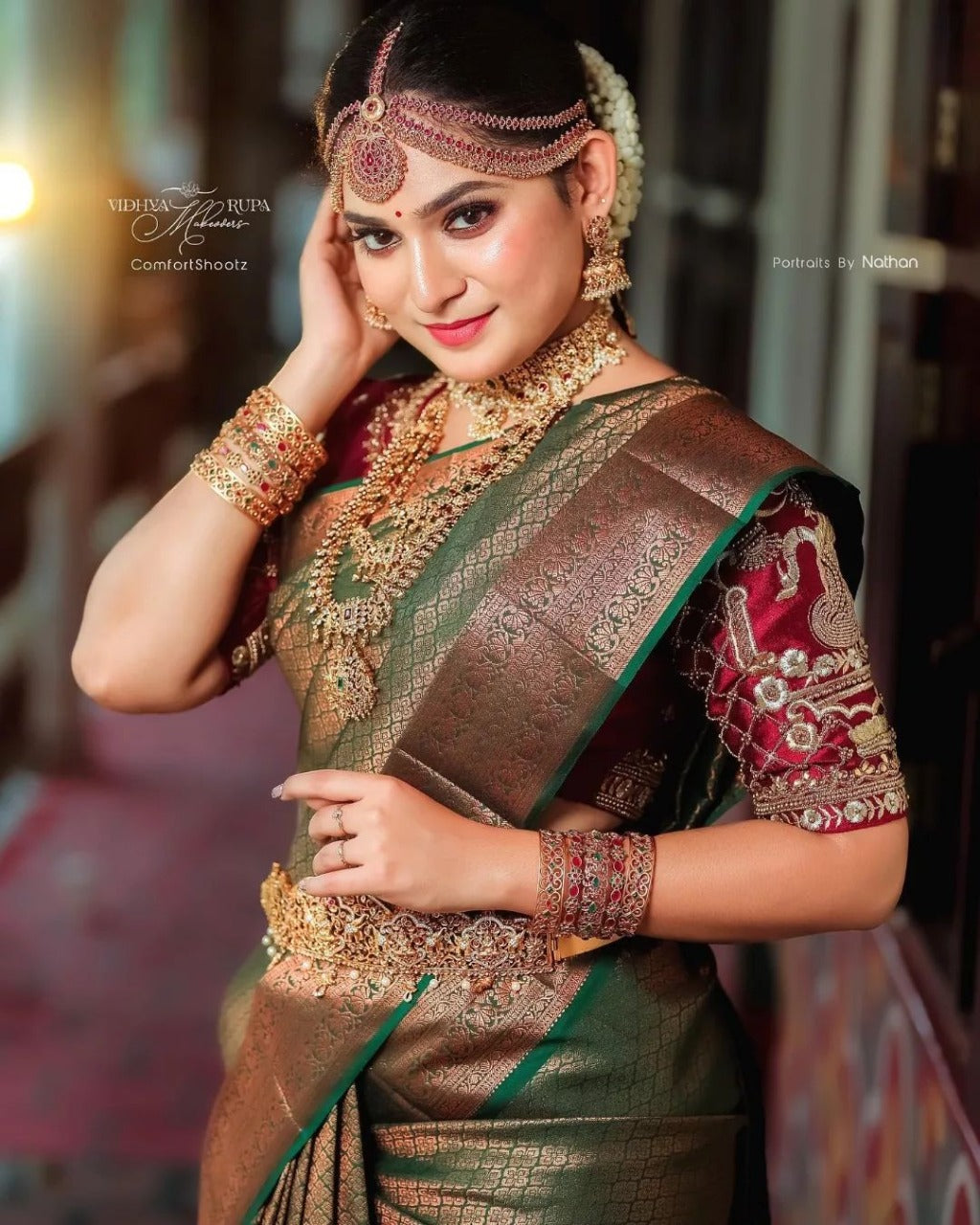 Banarasi Soft Silk Saree – Embellished with Traditional Copper Zari Motifs