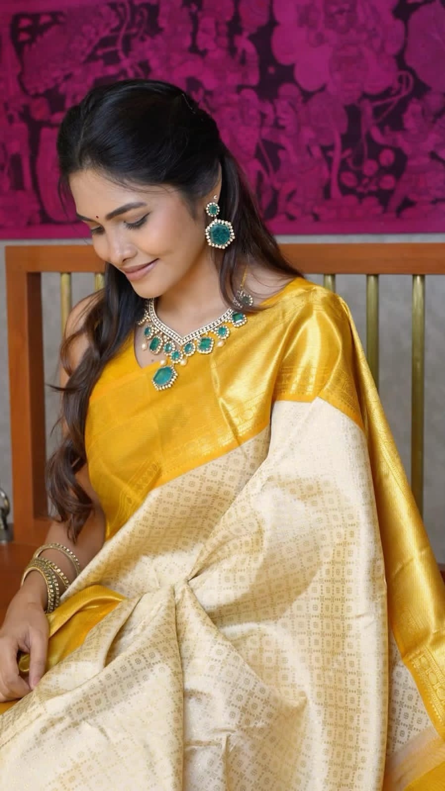 Regal Elegance – Banarasi Soft Silk Saree with Heavy Brocade & Gold Zari Weaving