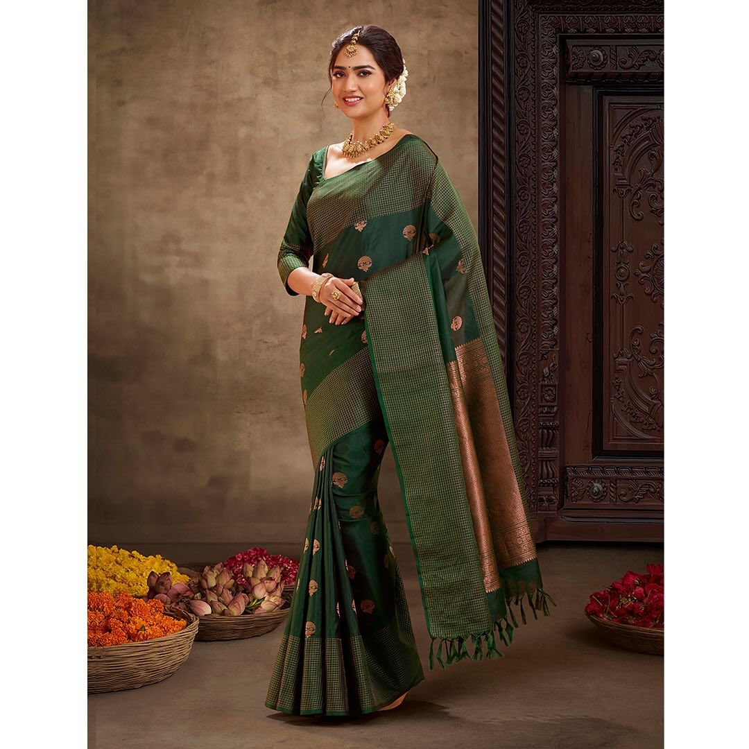 Banarasi Soft Silk Saree with Gold Zari Weaving & Heavy Brocade Work – Premium Quality