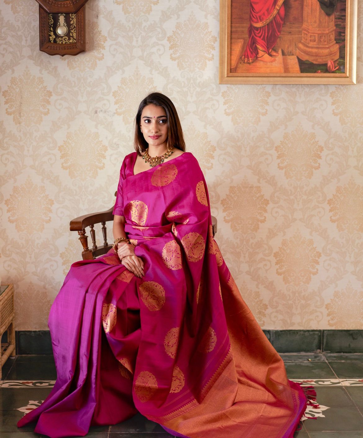 Banarasi Soft Silk Saree with Intricate Detailing & Striking Color Blend