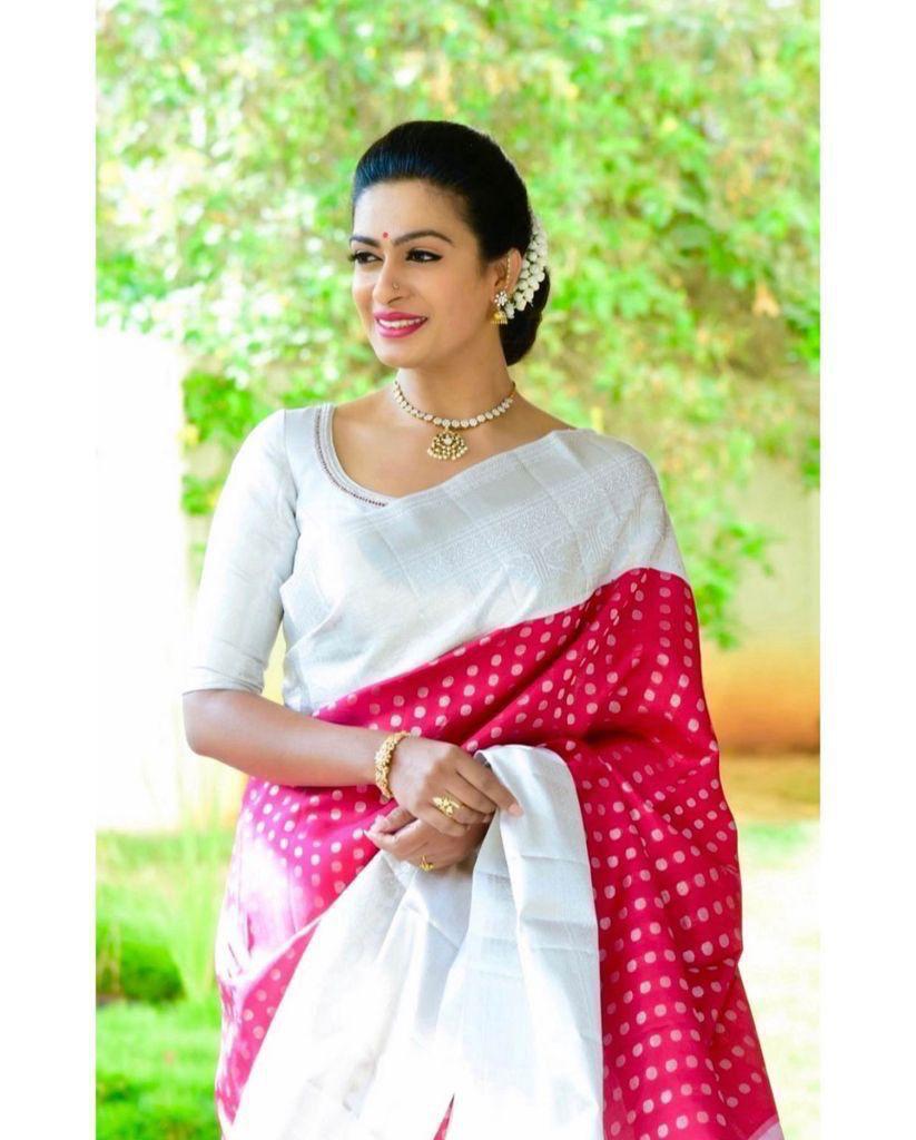 Burgundy Banarasi Soft Silk Saree with Silver Zari Paisley Pallu