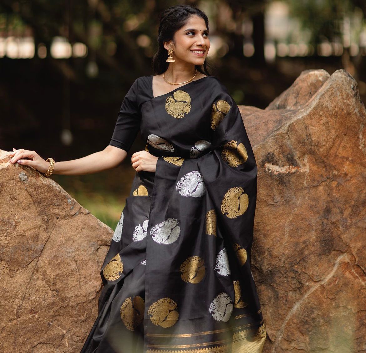 Banarasi Soft Silk Saree in Elegant Minimal Design
