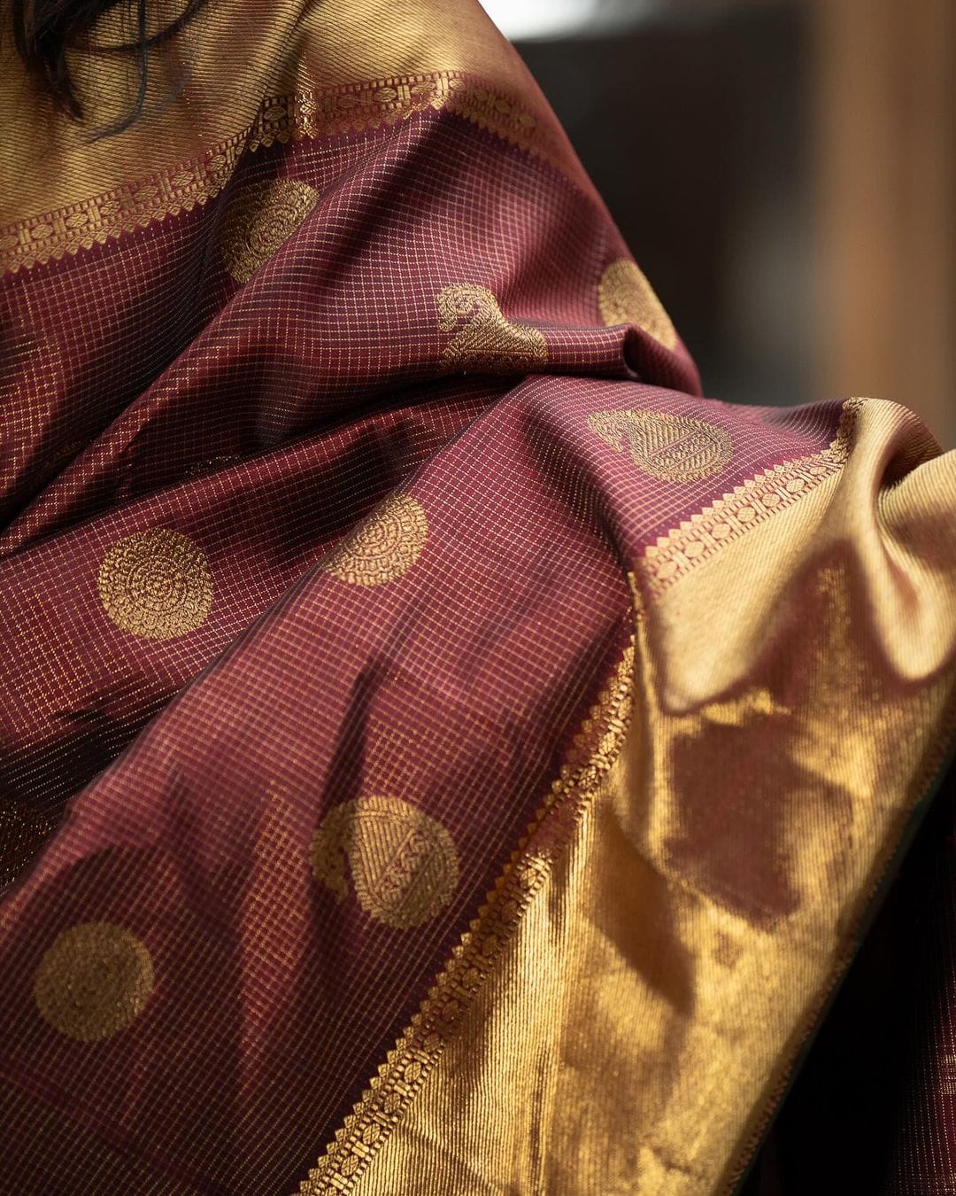 Banarasi Silk Saree in Soft Finish – Heavy Brocade with Rich Gold Zari Accents